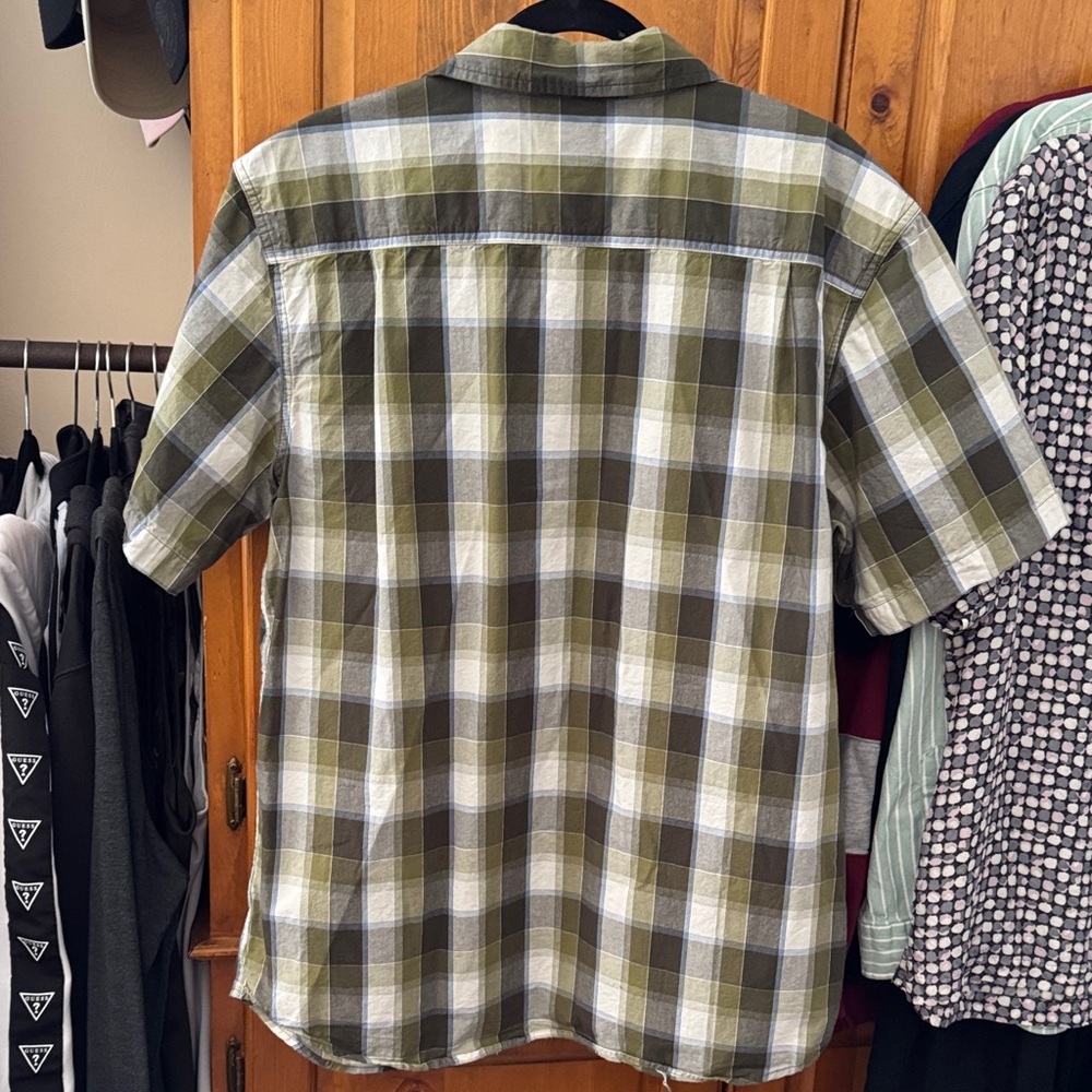 Carhartt Men's Olive and White Plaid Shirt - Picture 5 of 5